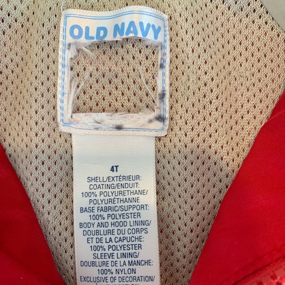 OLD NAVY Red/Gray -size 4T Child/Kids zip nylon light windbreaker JACKET -GUC - Picture 3 of 5